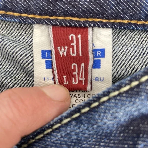 John B Stetson 1014 Rocker Fit Boot Leg Blue Jeans Mens 31x34 Western Cowboy - Picture 5 of 12